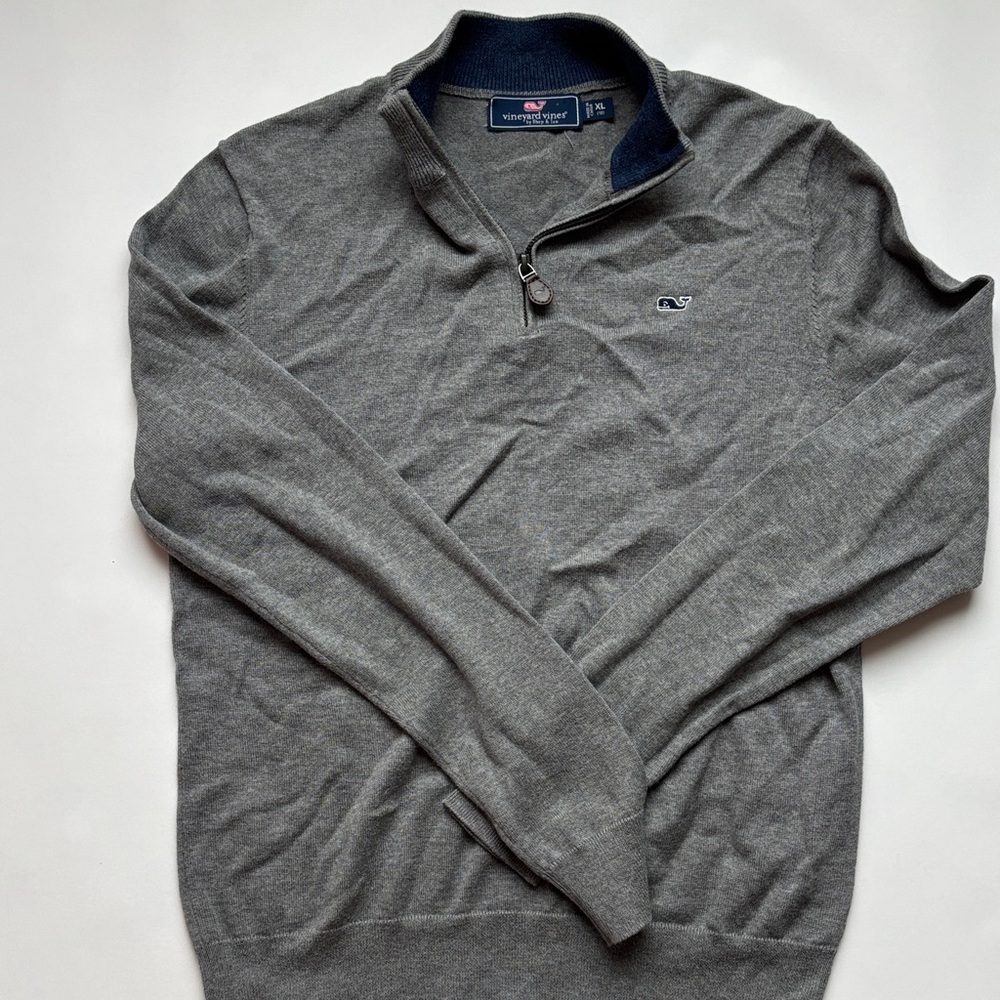 Vineyard Vines Boys Gray Half-Zip Sweater XL